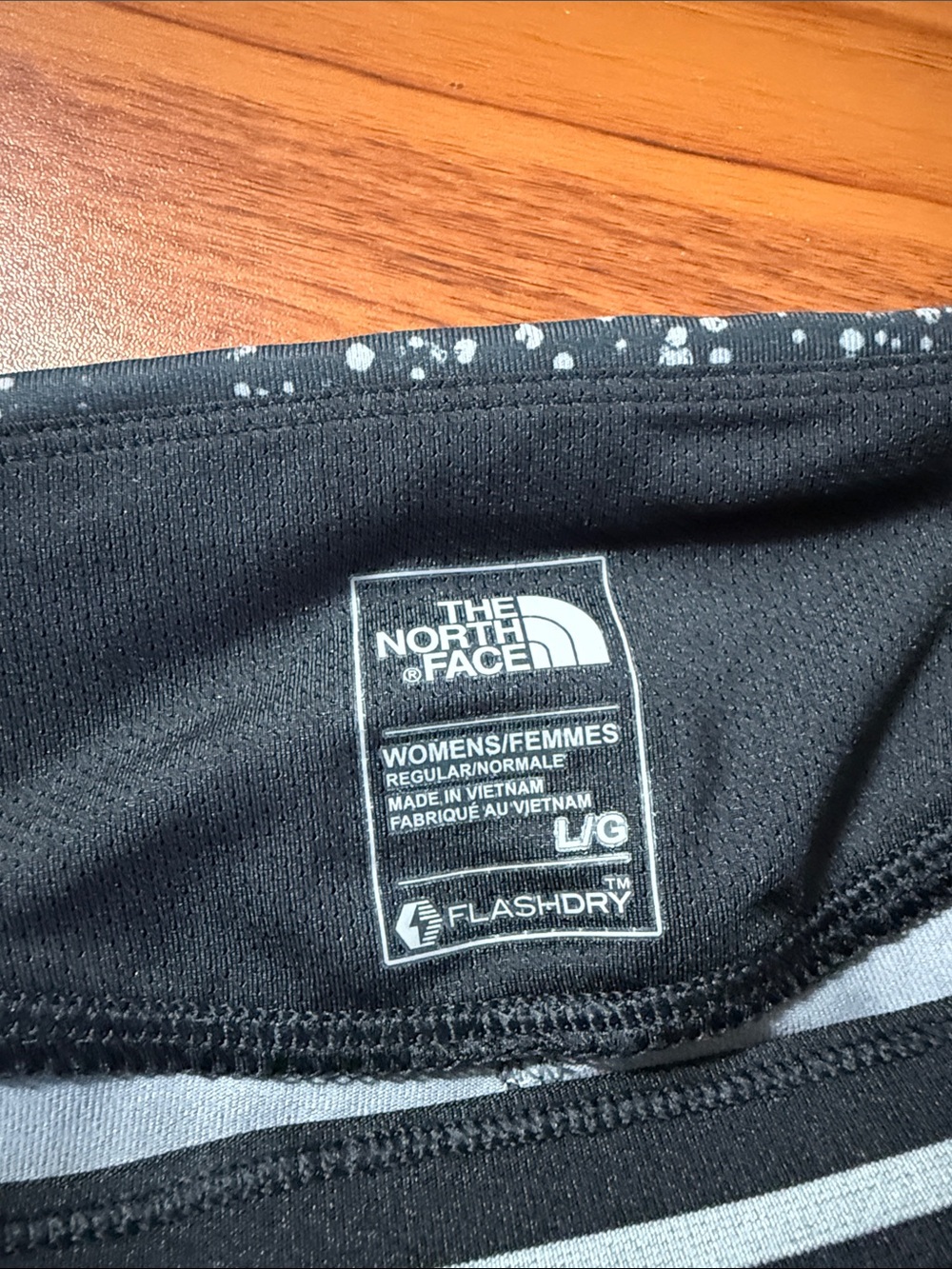The North Face Black Leggings with Silver Speckle Print